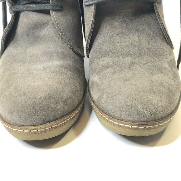 J Crew Womens Gray Suede Wedge Lace Up Booties Macalister Italy Size 8 - Picture 12 of 12